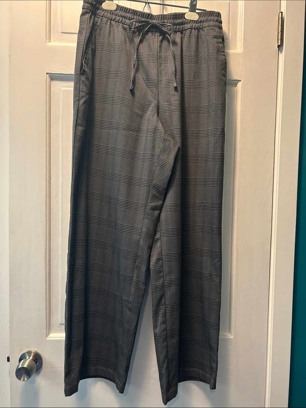 GAP Gray Plaid Drawstring Pants